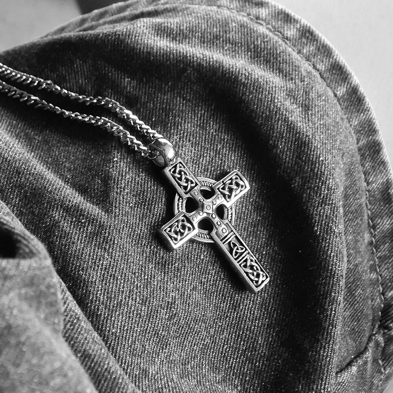 Amumiu модные Нержавеющая сталь кулон христианской Библия молитва крест кулон Для мужчин Цепочки и ожерелья очаровательные подарки Jewelry HZP348