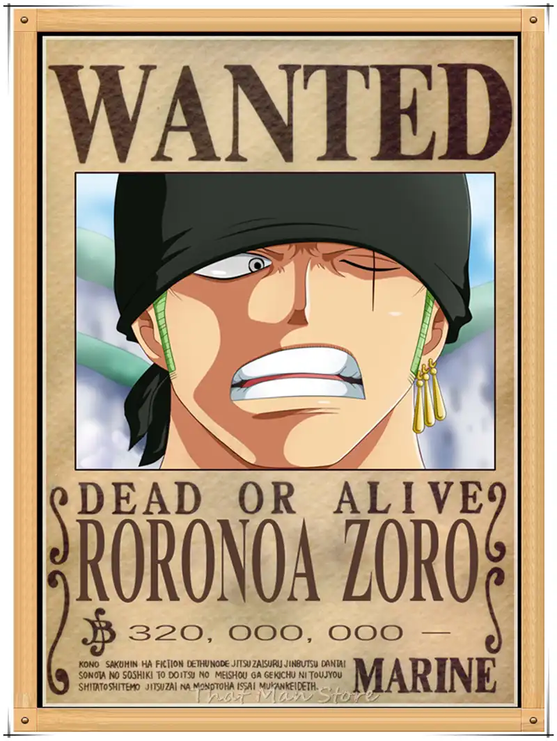ONE PIECE WANTED Posters Luffy Zoro Sanji Nami Robin Home ...