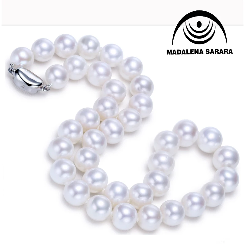 

MADALENA SARARA Single Row Elegant Princess Luxury Style AAAA 8-9mm Round Freshwater Pearl Necklace