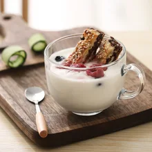 480 мл толстый прозрачный стекло чашка для завтрака кофе чай молоко сок десерт личность завтрак йогурт кружка