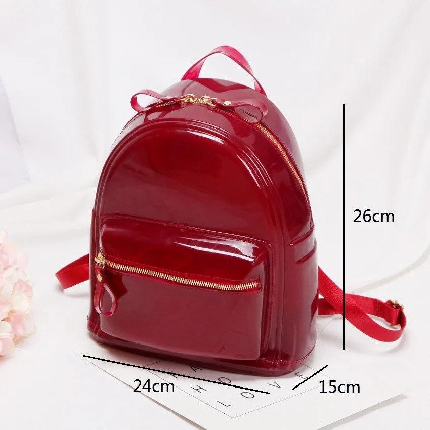 LIXUN verano dulce Color caramelo con cremallera mochilas nuevo de silicona de viaje bolsas de playa bolso de mano Mochila mujer bolsos de hombro