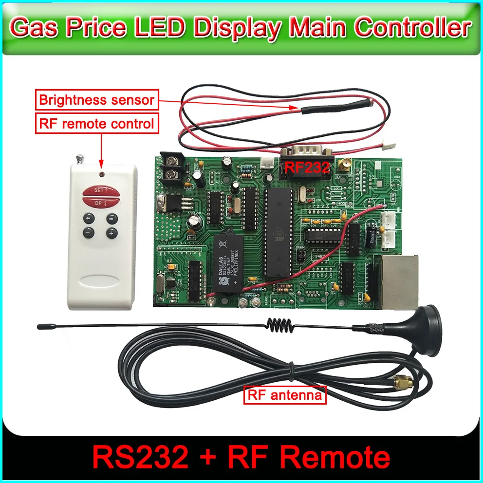 

led sign control board all gas oil price module main control card RS232&RF control card