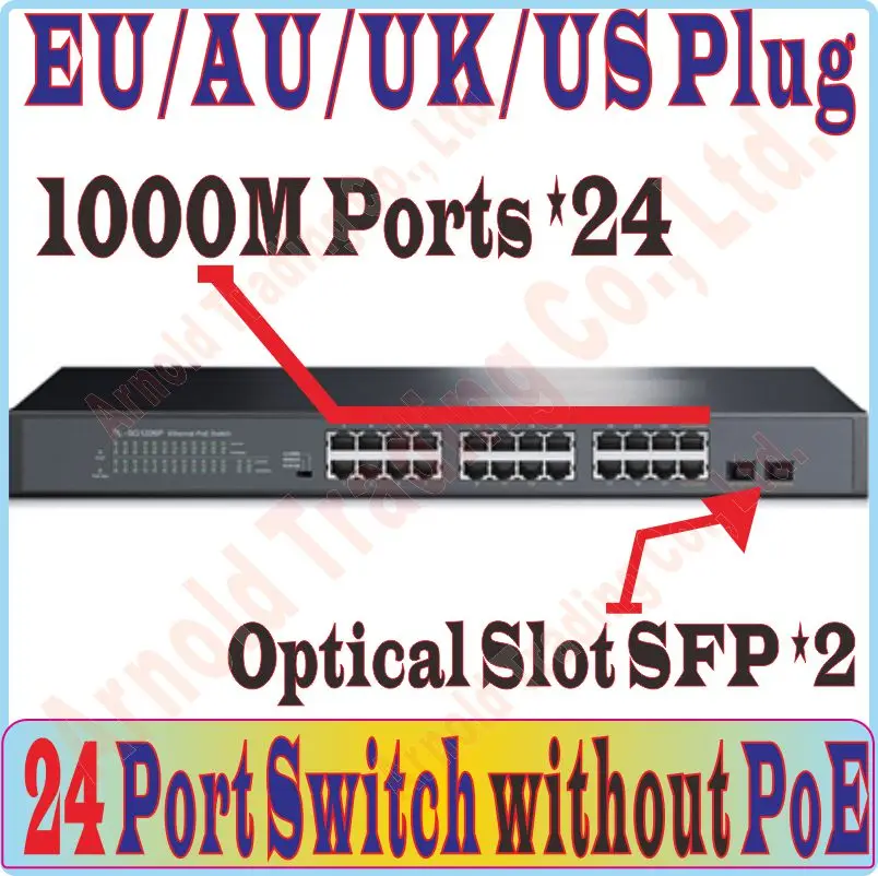Коммутатор с 26 портами 24 порта гигабитный коммутатор 1000 Мбит/с без POE 2