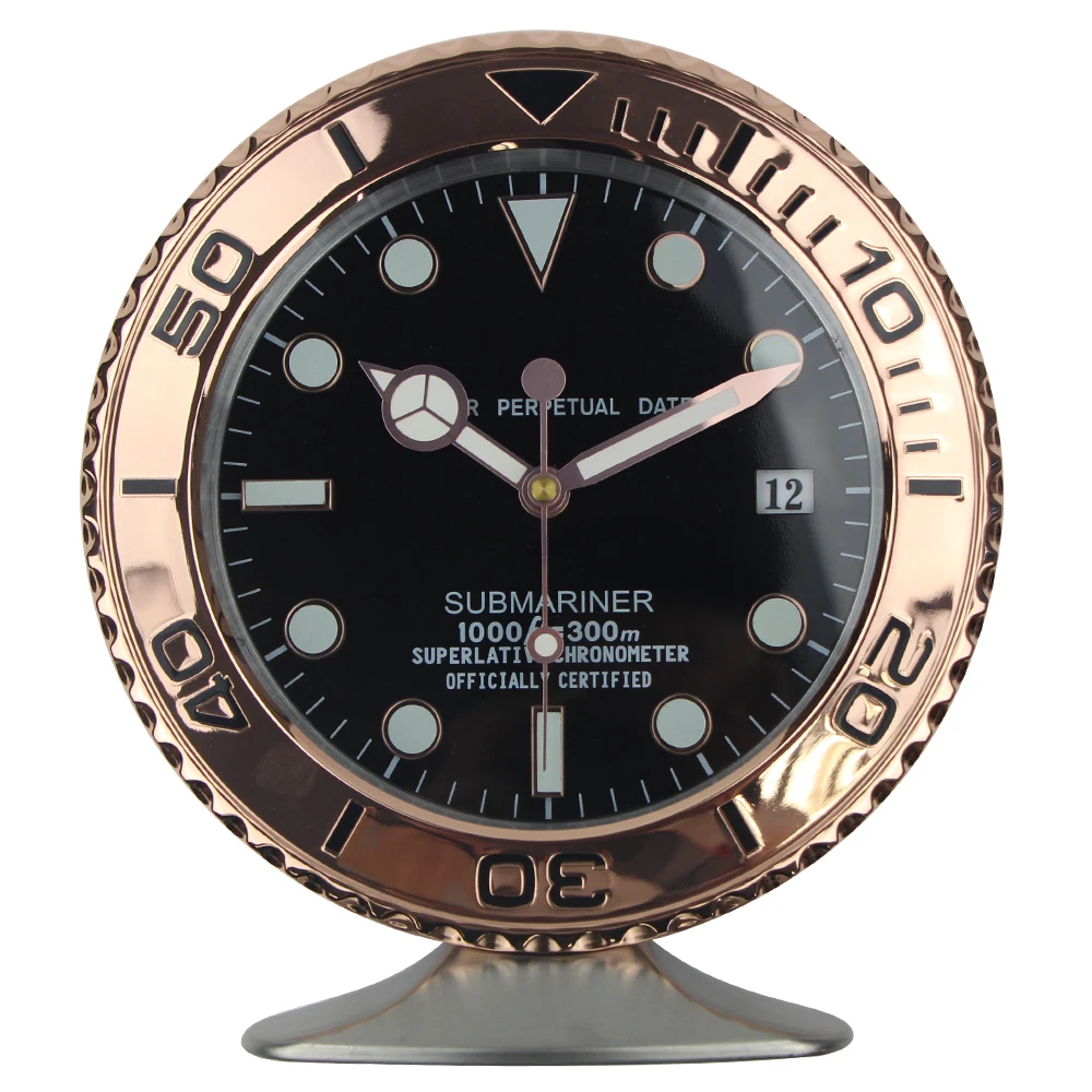 

Glowing Features Metal Art Clock Modern Design with Logo 2018 New Arrival Watch Sape Table Clock Luxury Metal Wall Clock with