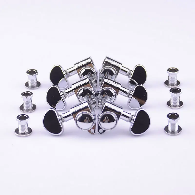 melhor 1 Conjunto 3R 3L Genuína Grover Guitarra Máquina Heads Tuners 118 Cromo (sem embalagem original)