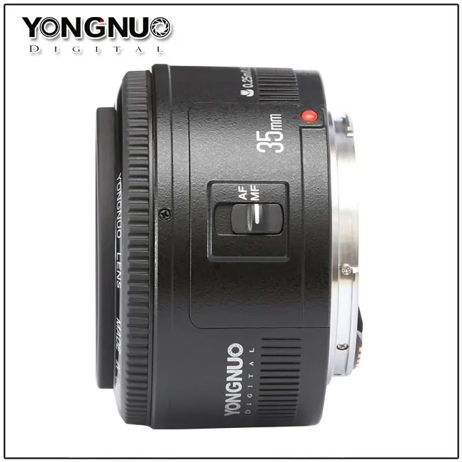 Объектив 35 мм Yongnuo F2.0 фотолинза широкоугольная ручной и фиксированный автофокус