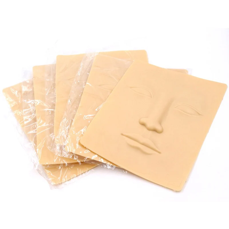 

3D *10pcs Face Practice Skin Permanent Makeup Eyebrows Lips Face Training Silicone Skin Free Shipping