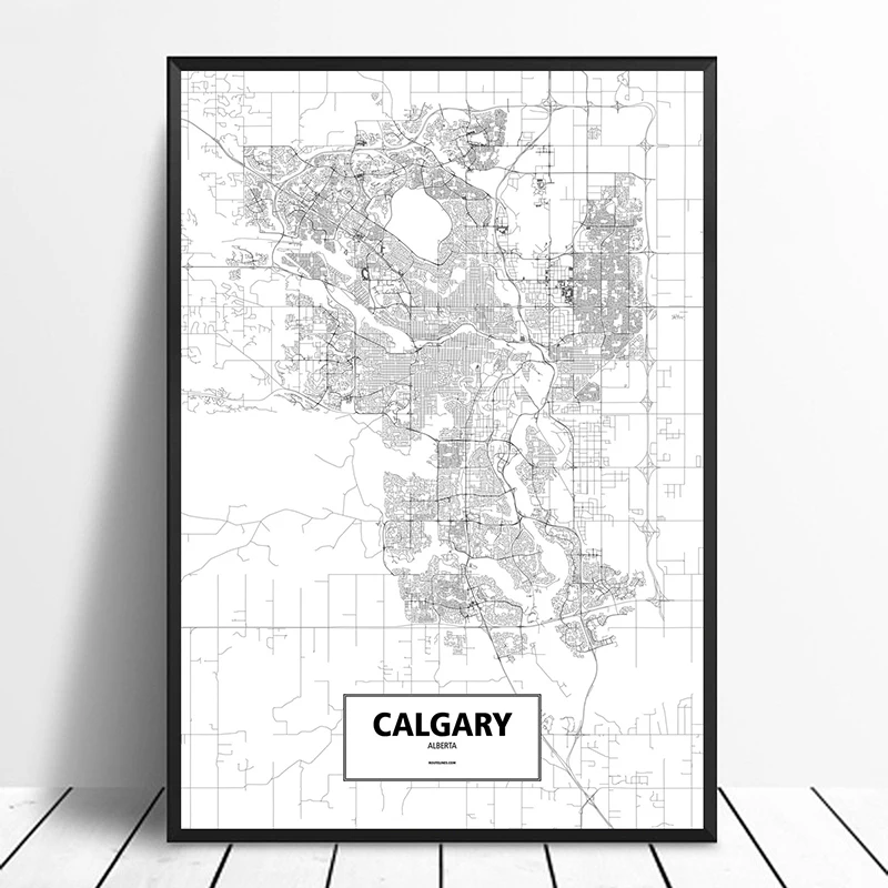 Calgary Alberta Canada Poster De Mapa De Ciudades Del Mundo