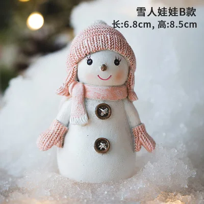 Статуя из мультфильма, украшения из смолы, подарок для рукоделия, Рождественский Снеговик, орнамент, миниатюрная Статуэтка для детской комнаты, украшение для дома, 1 шт - Цвет: 6