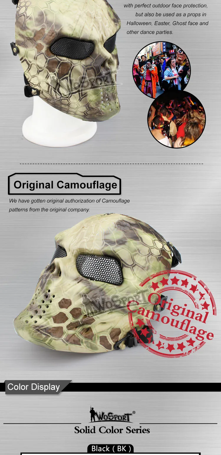 Открытый M06 Военная Пейнтбольная страйкбольная маска с защитой черепа для всего лица Вечерние Маски для Хэллоуина камуфляжная тактическая маска