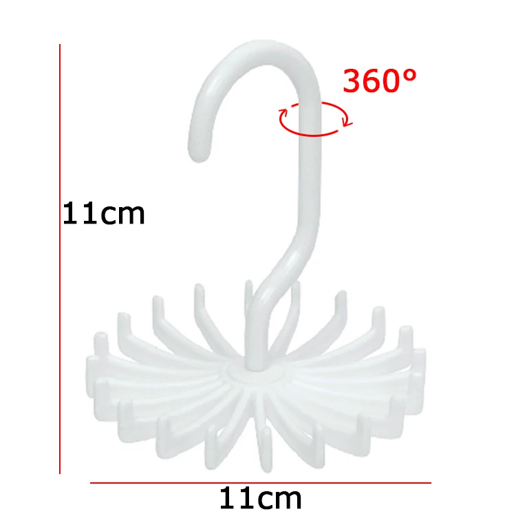 Мини пластиковый держатель для галстука 20 галстуков/ремней/шарфов, держатель для галстука, вращающийся крючок, Белый держатель для галстука, стойки для хранения, органайзер для белья