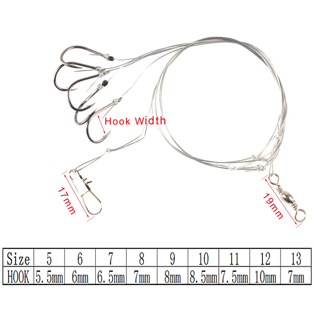 High Carbon Steel String Hook with 5 Small Hook Rigs Swivel Fishing Tackle Lures Bait Pesca Fishhooks Tackle Accessories