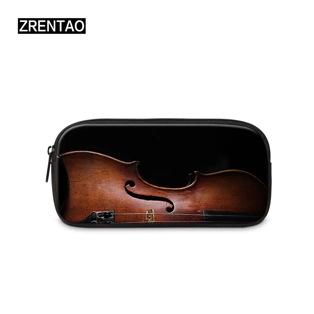 ZRENTAO 3D музыкальные школьный пенал стационарные подарочный Пенал Макияж сумки дамы сумочка для косметики - Цвет: Коричневый