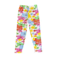 Новая коллекция г. длинные детские легинсы с печатным рисунком(цветы) для девочек на весну и осень облегающие