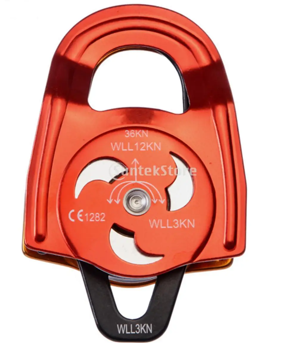

Mountaineering Climbing Rescue Equipment Aluminum Double Pulley 36KN