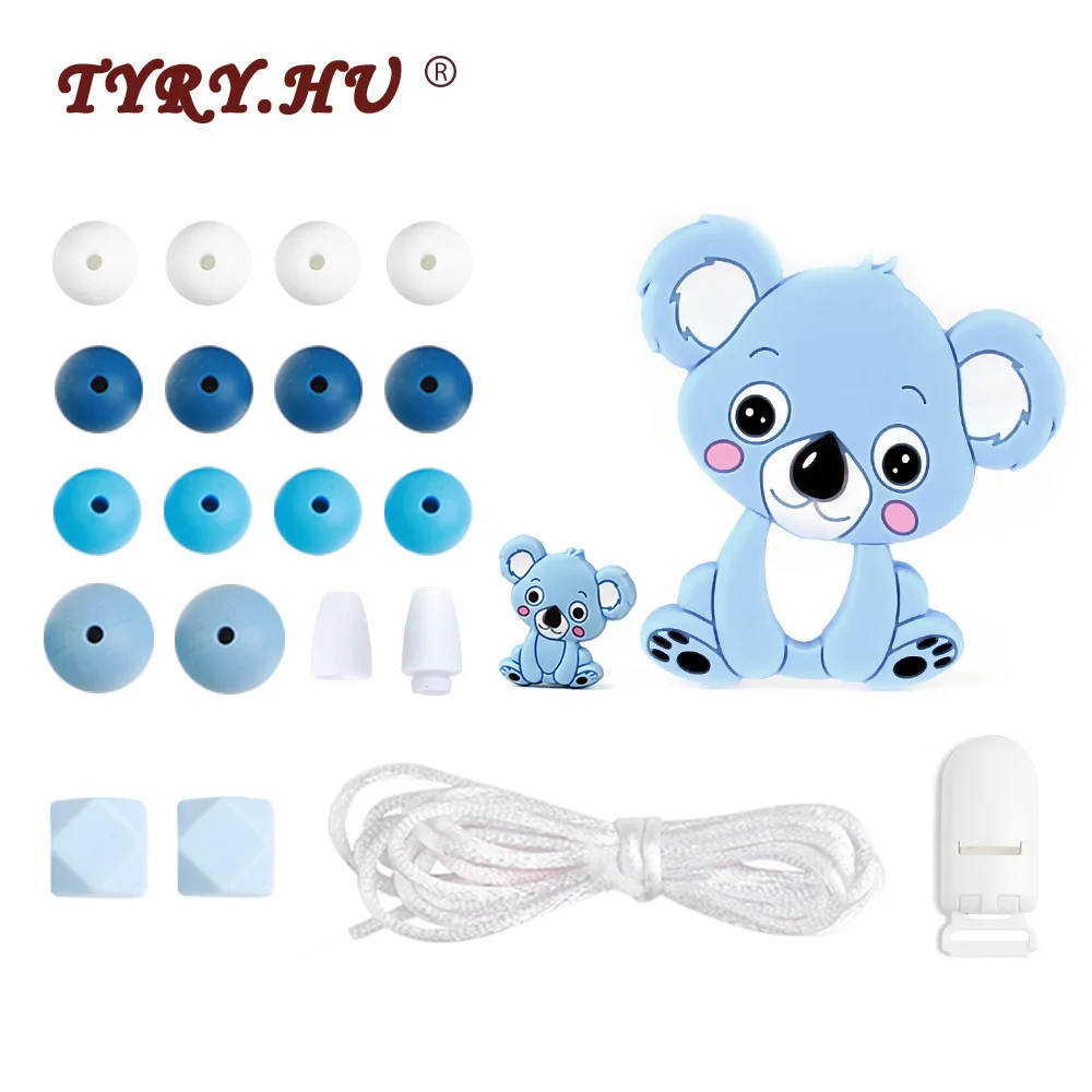 

TYRY.HU Koala Baby Silicone Teether Beads DIY Set For Baby Teething necklace Silicone Beads Food Grade Silicone Necklace Toy