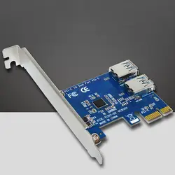 PCIE расширения PCI карты до 2 Порты USB 3,0 HUB контроллер адаптер Riser карты для Bitcoin интеллектуального устройства Q99 SL @ 88