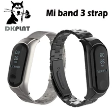 DKPLNT band 3 браслет металлический ремешок на запястье Безвинтовой браслет из нержавеющей стали напульсники mi Band 3 ремешок для Xiaomi mi band 3
