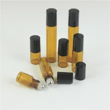 1 ml 2 ml 3 ml 5 ml 10 ml roller flaschen für ätherisches öl roll-on nachfüllbar parfüm flasche deodorant container mit schwarzem deckel