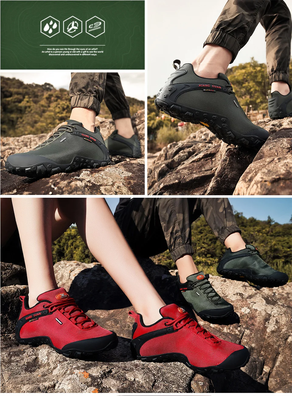 Для женщин кроссовки для бега, ходьбы, красный треккинговые ботинки Женская мода Повседневное уличная спортивная обувь классические походная обувь для охоты