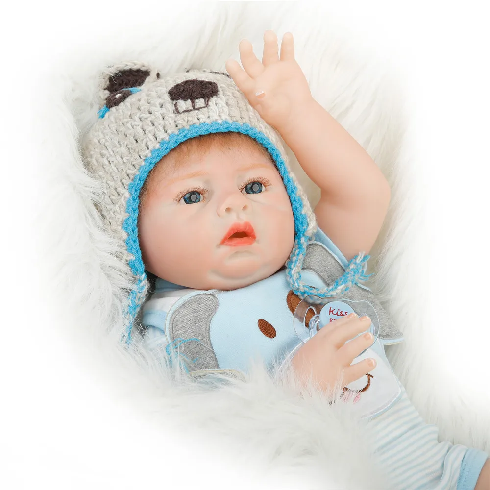 SanyDoll см 20 дюймов 50 см силиконовая кукла реборн, Реалистичная кукла голубое платье Прекрасная кукла мальчики и девочки праздничные подарки