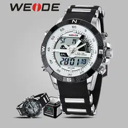 WEIDE Будильник ЖК-роскошный Спорт кремния черный часы кварцевые Дата цифровые электронные часы водонепроницаемые шкатулка для часов