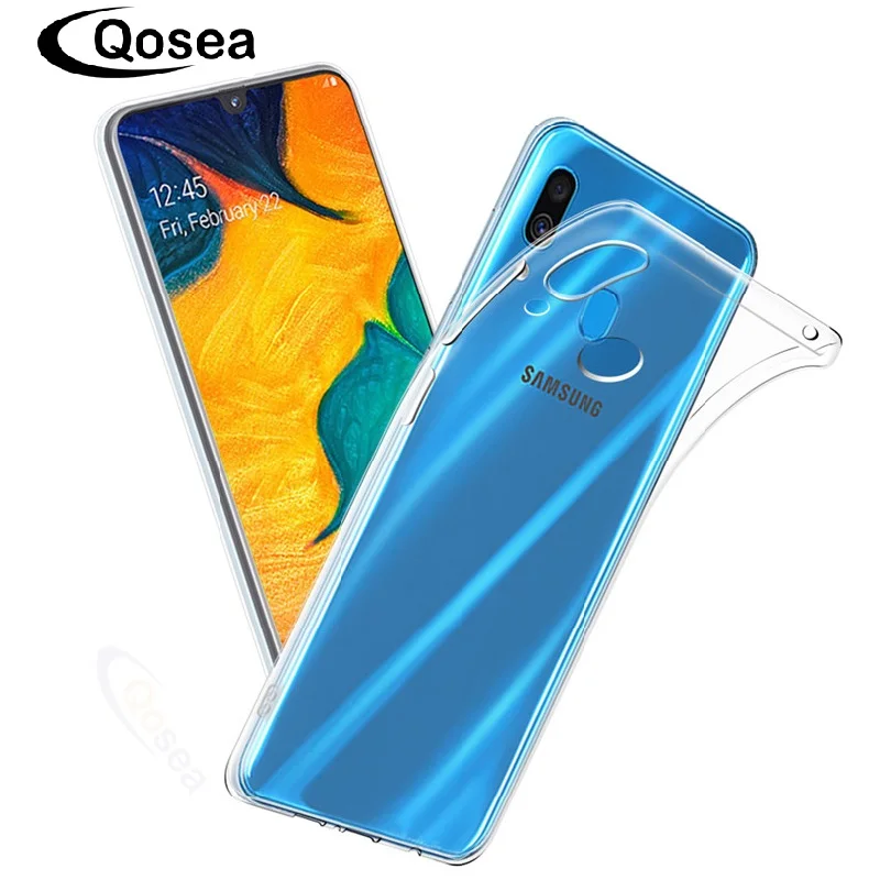Qosea для samsung Galaxy A30 противоударный чехол Ultra Clear Тонкий Мягкий Силиконовый ТПУ A6