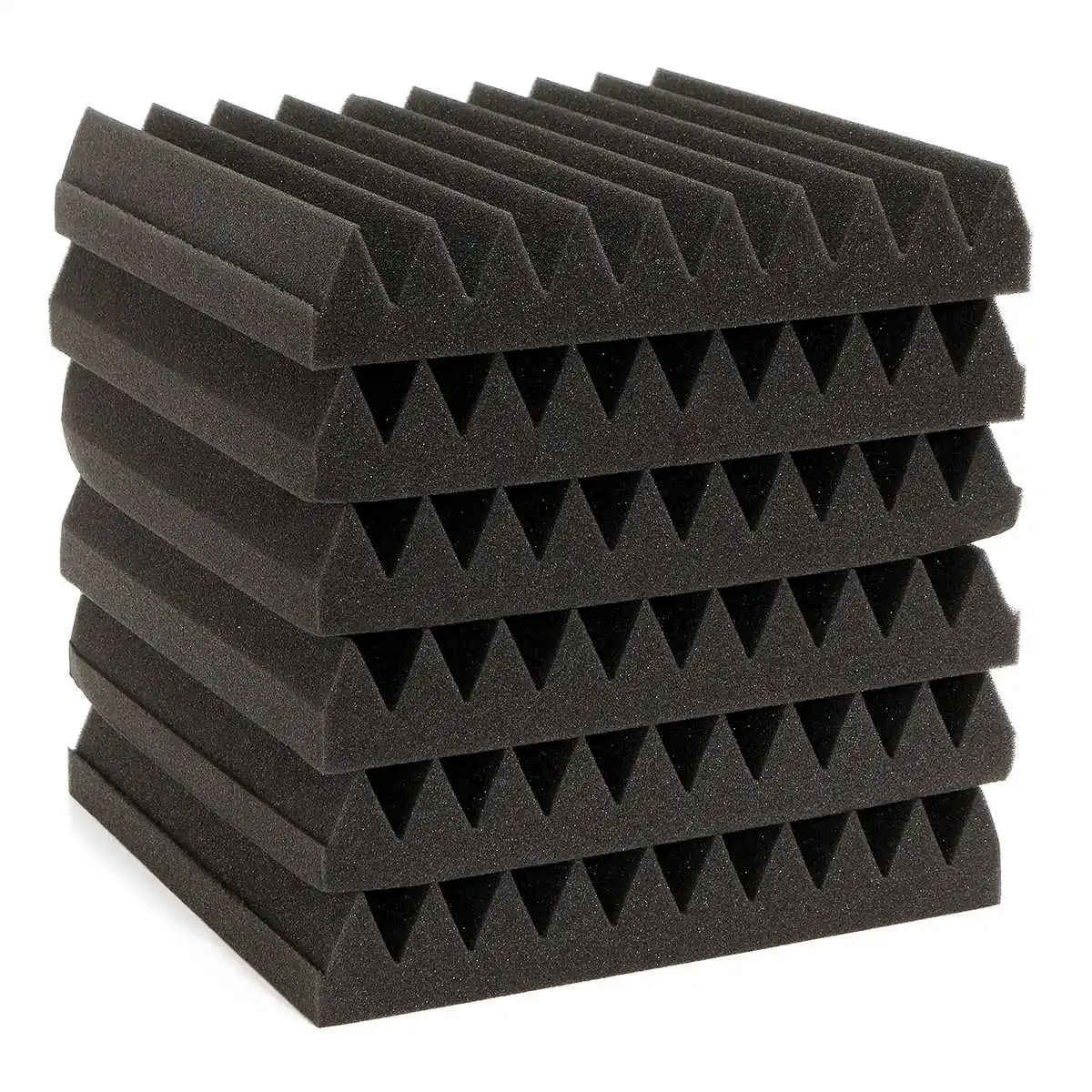 6 Pack Soundproofing Acoustic Wedge Foam Tiles Wall Panels Functional
