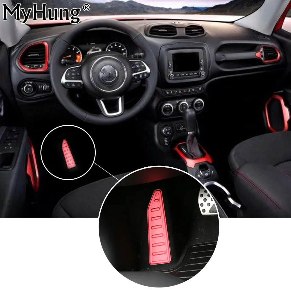Подставка для ножной педали Jeep Renegade алюминиевая красная серебряная 2015 2016 1 шт.