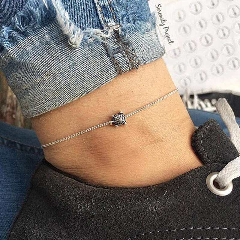 

ZVZO Boho Weave Turtle Pendant Anklets For Women 2019 Shell Anklet Bracelets On The Leg Bohemian Foot Ocean Jewelry Drop Ship