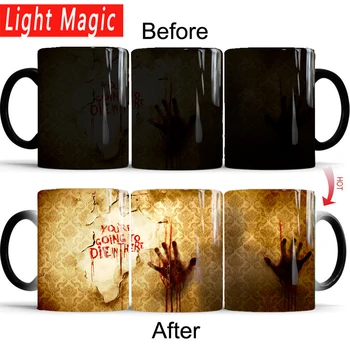 

walking dead you are going to die in here mug 350ml Heat Reveal Mug changing color mugs coffee milk cup mug gift