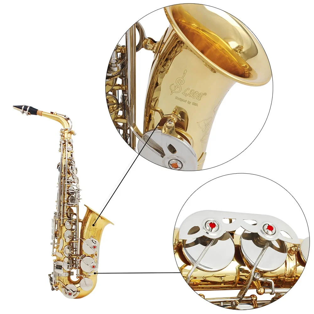 Альтсаксофон, саксофон глянцевый латунный Выгравированный Eb E-Flat естественный белый в форме раковин моллюсков Кнопка ветер инструмент с чехлом немой перчатки очистки Clo