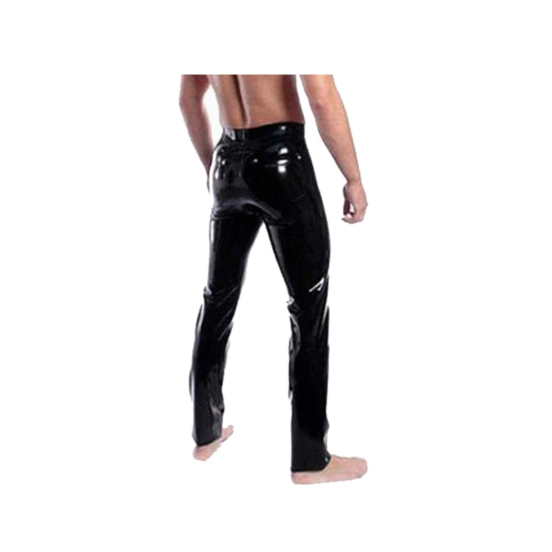 

Latex Men Pants With Front Zipper Tight Customize 0.4mm Rubber Trousers Size XXS-XXL