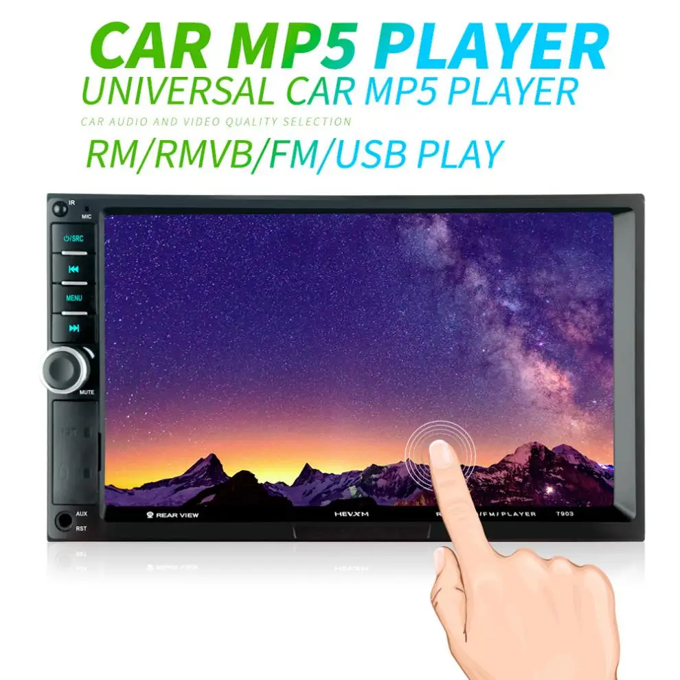 

7 Inch 2 DIN Bluetooth In Dash Touch Screen HD Car Video FM Radio Stereo Player Support Mirror Link/Aux In/Rear View Camera