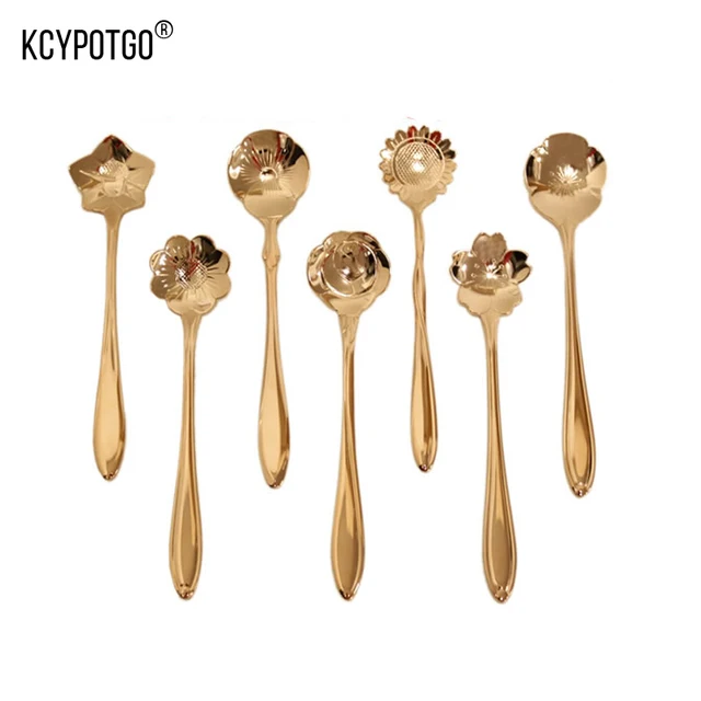 Special Price Cute creative Stainless steel Flowers Shape coffee and Ice cream spoon multiple uses Tableware and Kitchen Tools 8PCS/set Special Price Cute creative Stainless steel Flowers Shape coffee and Ice cream spoon multiple uses Tableware and Kitchen Tools 8PCS/set