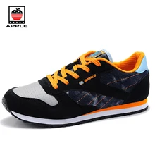 Apple 2017 new arrival men’s breathable Marathon running shoes Light velvet cowhide student leisure sneakers Walking sprot shoes