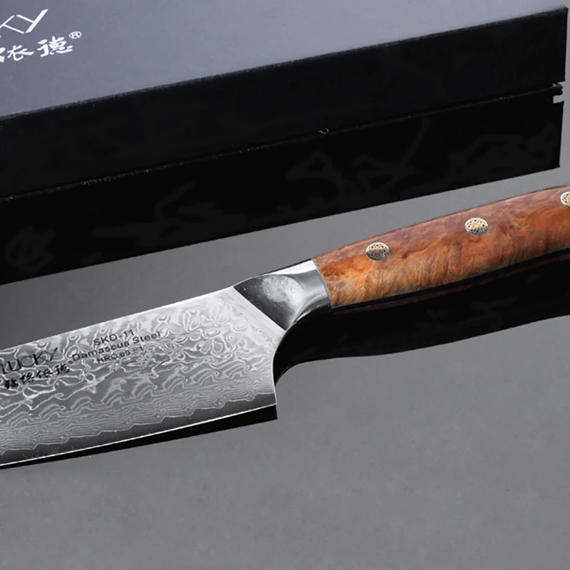 21,24cm Damas chef knife Japan SKD-11(SLD) cooking knives Handmade Forged kitchen knife with red mallee natrual wood handle 25