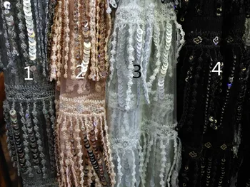 

super Quality tulle lace fabric J-11863 special French net Lace Fabric for party dress with sequins