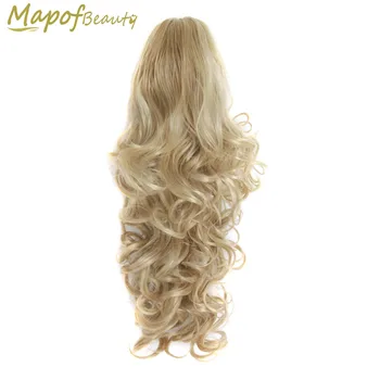 

MapofBeauty Long Claw Clip In one piece Ponytail Lady Blonde Black Brown Wavy Ponytail Synthetic Hair Extensions False Hairpiece