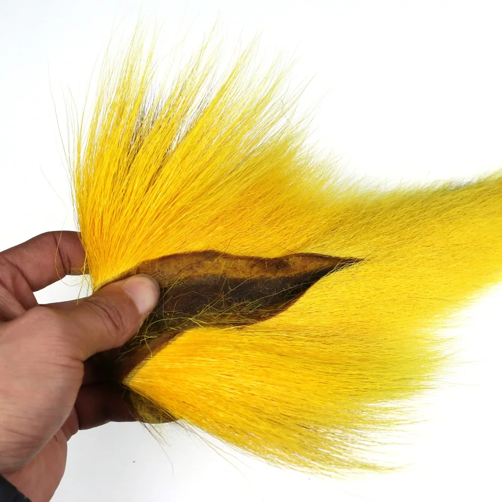 Bimoo 1 шт многоцветная петля для мух Bucktail весь хвост рыболовный Bucktail Волосы оленя материалы для завязывания мух крючки Джиги белый красный черный