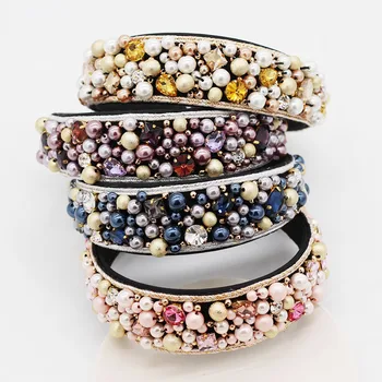 

New fashion bohemian hand-stitched beads multi-color versatile headband dance party travel show hair accessories 926