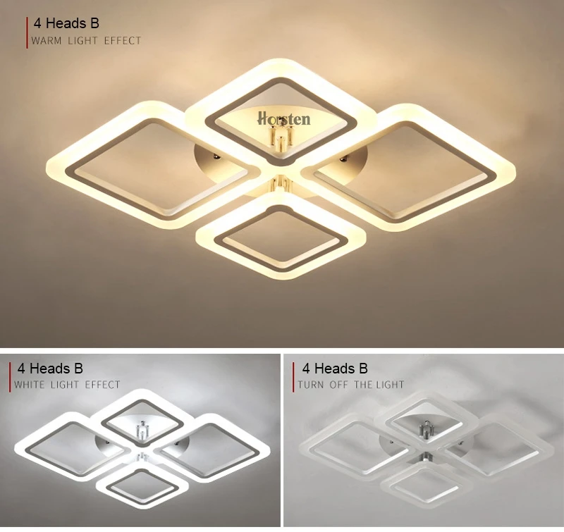 Modern Creative Acrylic LED Ceiling Lights Lamp Overlapping Frames Luxury Ceiling Lamps For Living Room Dining Room Bedroom (9)