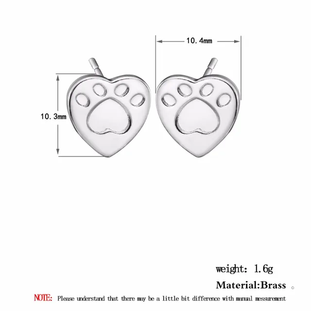 boucle oreille animaux pour femmes, bijoux mignons, imprimé patte d'animal, petit chien en saucisse, teckel, en forme de cœur – Image 3