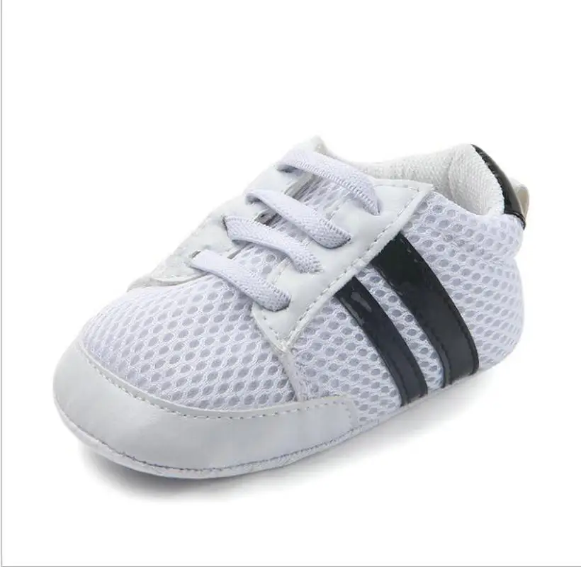 Спортивная обувь для маленьких мальчиков, обувь из парусины для малышей, дышащая сетчатая обувь для новорожденных девочек, обувь для детей 0-18 месяцев - Цвет: Черный