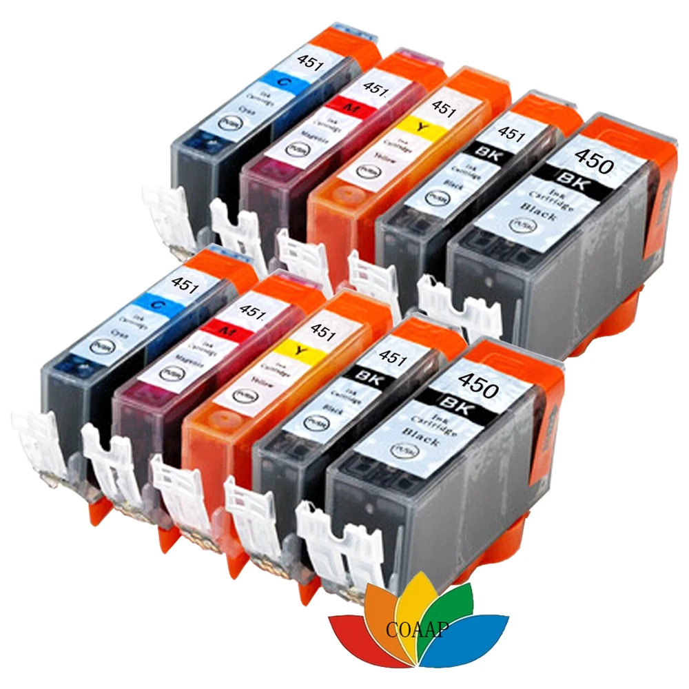

10 Pcs PGI 450 CLI 451 compatible ink cartridge for canon PIXMA IP7240 MG5440 MG5540 MG6440 MG6640 MG5640 MX924 MX724 IX6840