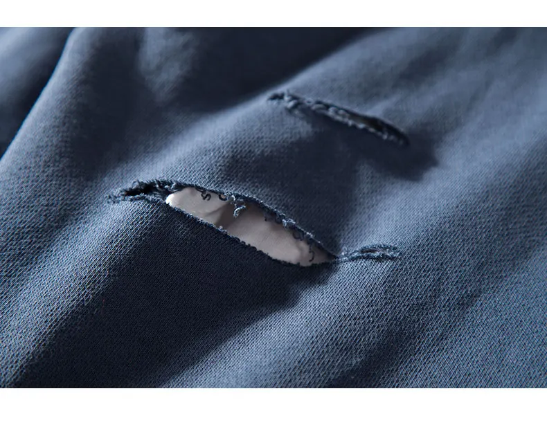Ripped Double Layer Hoodies 6