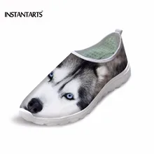 INSTANTARTS/Женская обувь с милой обезьянкой хаски и пандой; кроссовки для весны и лета; сетчатый дышащий светильник; Повседневная обувь; Mujer Walk Zapato