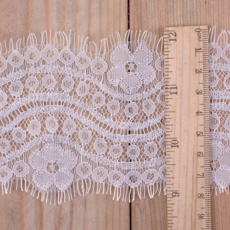 

3M/lot Eyelashes Lace Trim Flower Black Off White High Quality Lace Fabric Handmade DIY Clothes Accessories