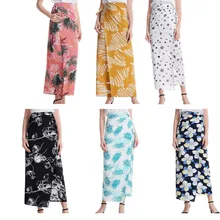 Женская мода сменная юбка с запахом многоцелевой платье принт хлопок сшитая юбка