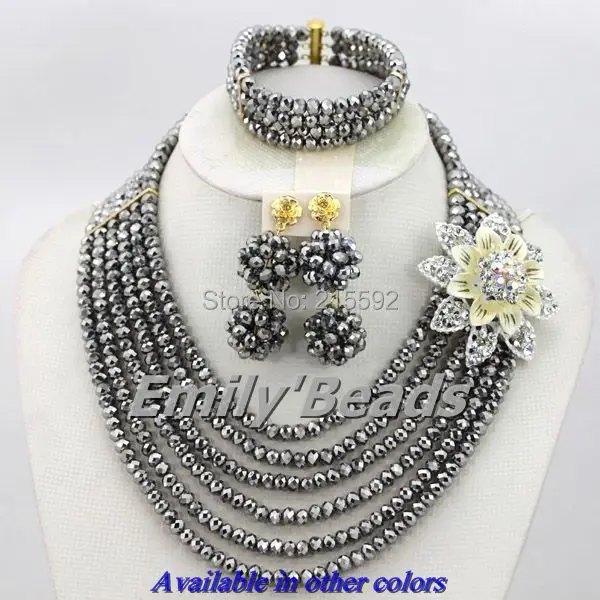 Nigerian Wedding African Beads Jewelry Set 6 Layers African Costume